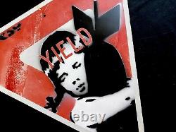 RARE- Banksy BOMB HUGGER YIELD Street Sign -New York- Circa 2004