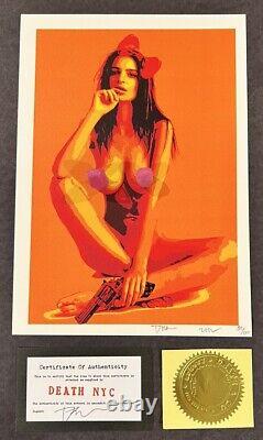 RARE! EARLY DEATH NYC 2012 SIGNED! Emily? Nude with Gun Hot? Print w COA /100