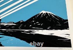 RARE sold out PhlAsh'Yeti Over Mount Fuji (Shooting Star)' screenprint AP