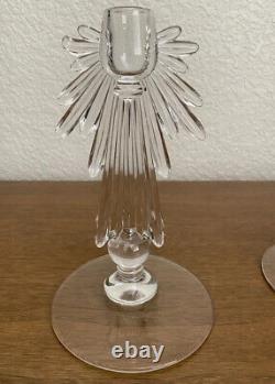 Rare Art Deco New Martinsville Glass Teardrop Candlesticks