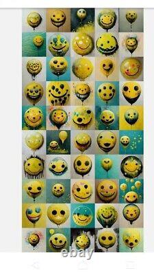 Rare Chris Boyle Giant Art Print Smiley Faces Limited Edition Signed Numbered