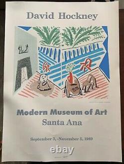Rare David Hockney 1989 Exhibition Art Poster Living Room & Terrace -Santa Ana