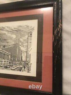Rare! Delbart Duchein Signed Lithograph Grand Central Station Pan Am New York