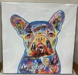 Rare Interior Art Hand Embellished Scottish Frenchie Dog 46cm X 46cm