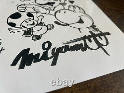 Rare Nintendo Super Mario Art Poster Signed By Shigeru Miyamoto For Collectors