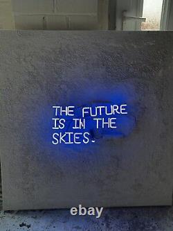 Rare Original Neon Contemporary art'The Future Is In The Skies