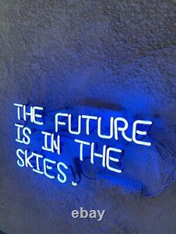 Rare Original Neon Contemporary art'The Future Is In The Skies