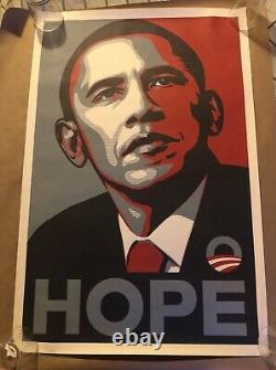 Rare Shepard Fairey Obama Hope 2008 Dnc Campaign Original Print Poster Rare