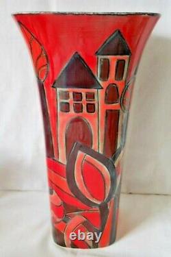 Rare, Signed, V Large Art Pottery Vase, Ex Poole Pottery Designer, Zdenka Ralph