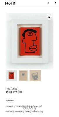 Rare Thierry Noir Head Original Micro Canvas Red Sold Out