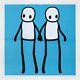 Stik Holding Hands Blue Poster Print With Hackney Today Newspaper -rare Athentic