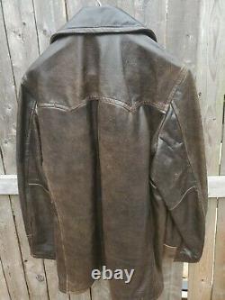 Schott NYC Single Rare VT Leather P-COAT NEWithTAGS MADE IN USA Large Sample SALE