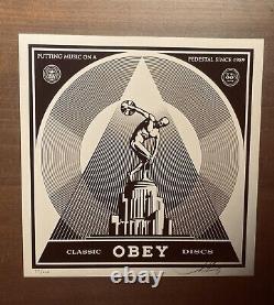 Shepard Fairey OBEY RECORDS Signed Numbered Screen Print 77/200 RARE