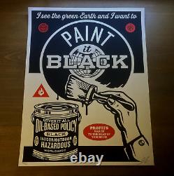 Shepard Fairey Obey PAINT IT BLACK Signed Numbered Screen Print RARE