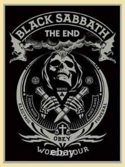 Shepard Fairey'The End' Black Sabbath Print SILVER from 2016 Rare MINT