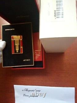 St Dupont Lighter Art Deco Line 2 New, Gold, Very Rare, Bnib, From 1996 Untoched