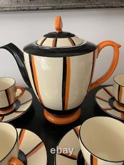 Stunning Rare Art Deco Style Mid Century New Hall Hanley Part Tea Set