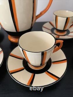 Stunning Rare Art Deco Style Mid Century New Hall Hanley Part Tea Set