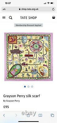 Tate Art GALLERY Grayson Perry Ltd Edit Large Scarf Rare Boxed pilots map NEW