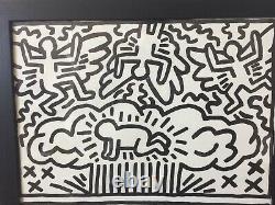 VINTAGE 1982-HARING ANTI-NUCLEAR WEAPONS RALLY POSTER-18x24-RARE