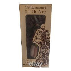 Vaillancourt Folk Art Glass Snowman with Broom 1999 Vintage NEW CONDITION RARE