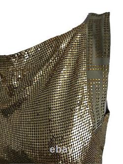 Versace H&m Rare Gold Chain Party Mini Slip Shift Dress Uk 8 Eu 34 Xs Bnwt