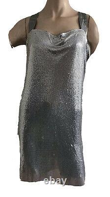 Versace H&m Rare Silver Chain Party Mini Slip Shift Dress Uk 12 Eu 38 Small Bnwt