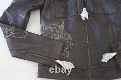 Women Rare Ed Hardy Leather Jacket Love Kills Slowly Xs-2xl