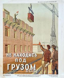 1955 Rare Limited Édition Soviet Securite Poster Pour Les Travailleurs Du Camp Prisoners Urss
