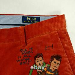 $198 Rare Polo Ralph Lauren Men Corduroy Pants 30x30 36x32 Vintage Graphics