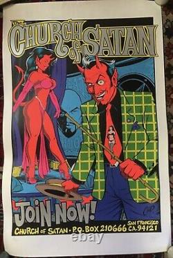 1996 Coop Poster Church Of Satan Signé Rare Super Numéro Bas! 10/666