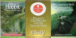 3 Portfolios D'art Rare Tolkien Images Sur Terre Moyen Le Centenaire De Hobbit