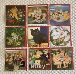 9x Nouvelles Cartes de Vœux d'Art de Beryl Cook/Timbre Rare de Première Classe BC/ Divers Objets de Collection