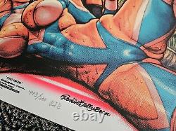 Affiche en soie rare signée Rockin'Jelly Bean Capcom Street Fighter V Rainbow Mika