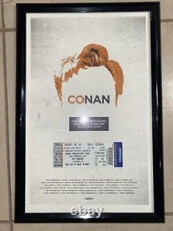 Affiche rare de la tournée officielle 2010 'CONAN O'BRIEN Legally Prohibited Tour' du Late Show Night.