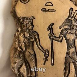 Art de décoration égyptienne avec deux dieux / déesses Découverte rare Belle art