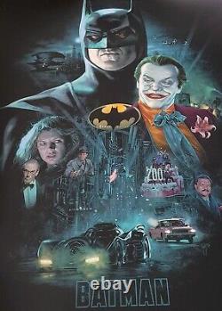 Batman 1989 Rare Ruiz Juan Burgos Affiche Imprimer Édition Limitée Ap Pas Mondo