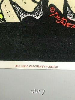 Bird Catcher Pushead Poster 23 X 35 Metallica Artist Rare Trouver Blacklight Horror