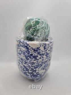 Bougie botanique Swirl Tom Dixon, vase bleu et boule verte en marbre, art rare neuf scellé