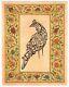 Calligraphie Islamique D'un Oiseau - Peinture D'art Rare De Style Persan De 10,5x13 Pouces