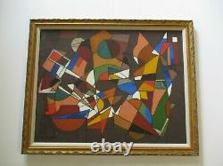 Cubiste Abstratique Du Centre De Vintage Rare Expressionnisme Inscrivé New York