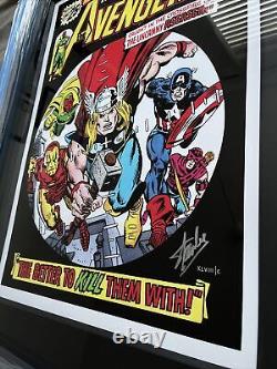Édition limitée encadrée d'une estampe signée à la main par Stan Lee, rare, de l'Avengers Superhero #146
