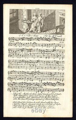 Estampe ancienne rare - UNE NOUVELLE CHANSON - CHANSON ANGLAISE ANCIENNE - EVE - Oswald Welcker - 1760