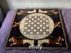 Grand jeu de backgammon et d'échecs en bois Khatam persan fait main rare