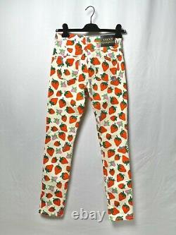 Gucci Strawberry Imprimer Pantalons Pantalons Taille Femme 28 Rare Designer Luxe
