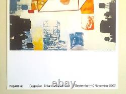 Impression lithographique rare de Rauschenberg, affiche de l'exposition à la galerie Gagosian, Transom 1963.