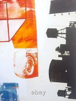 Impression lithographique rare de Rauschenberg, affiche de l'exposition à la galerie Gagosian, Transom 1963.