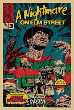 Johnny Dombrowski A Nightmare On Elm Street 3 Mondo Poster Imprimer Halloween Rare