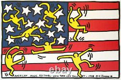 Keith Haring'new York City Ballet' Rare Original Affiche D'impression 1988 Avec Coa