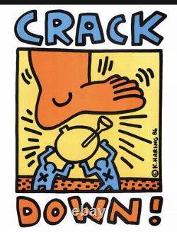 La Croche De La Keith Haring Down 1st Printing 1986 Vinture Originale De L'art Pop Art Rare